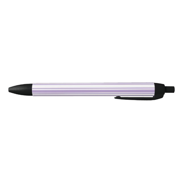 Lavender purple and white candy stripes black ink pen (Bottom)