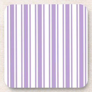 Lavender purple and white candy stripes coaster