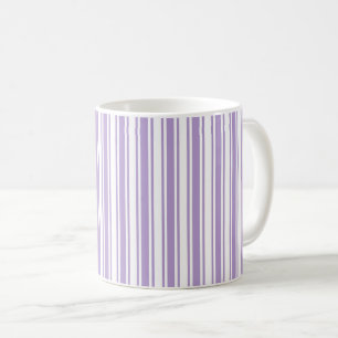 Lavender purple and white candy stripes coffee mug