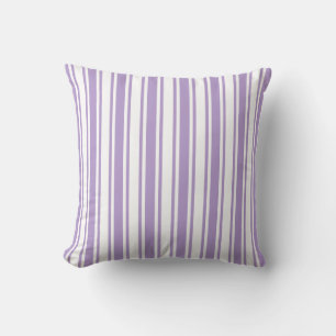 Lavender purple and white candy stripes cushion