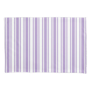 Lavender purple and white candy stripes pillowcase