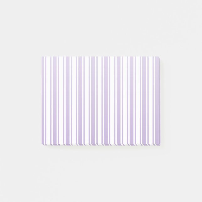 Lavender purple and white candy stripes post-it notes (Front)
