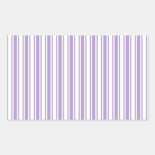 Lavender purple and white candy stripes rectangular sticker