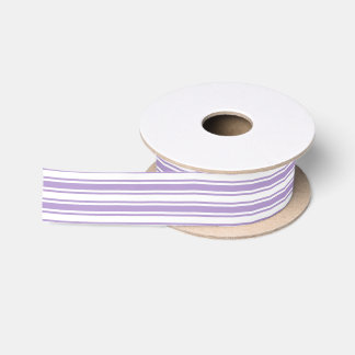 Lavender purple and white candy stripes satin ribbon