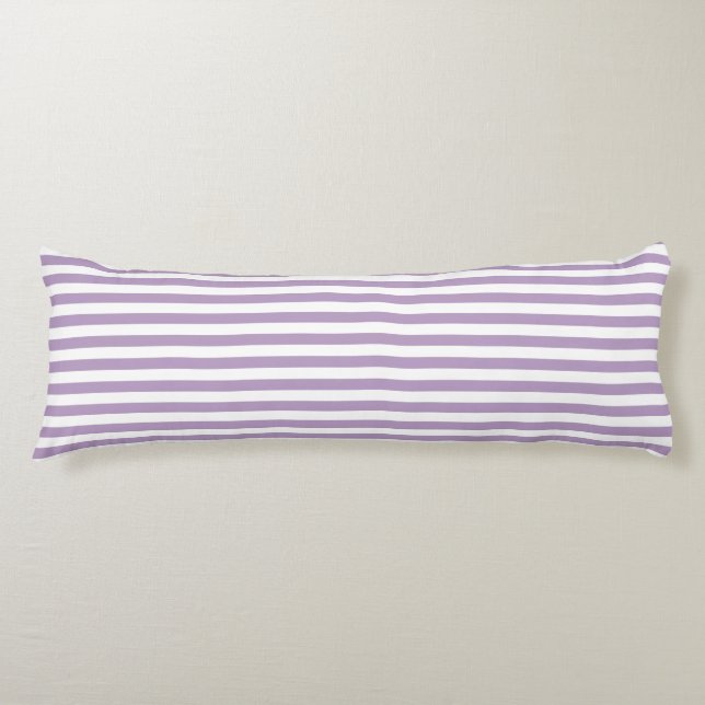 Lavender Purple and White Stripes Body Cushion (Front)