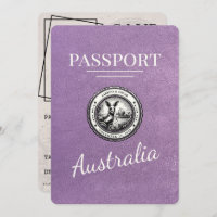 Lavender Purple Australia Passport Save The Date