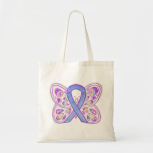 Lavender Purple Awareness Ribbon Custom Tote Bag