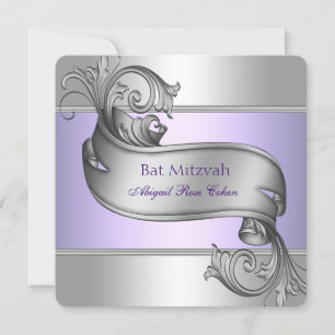 Lavender Purple Bat Mitzvah Invitation