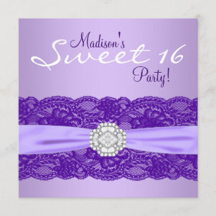 Lavender Purple Birthday Party Invitation