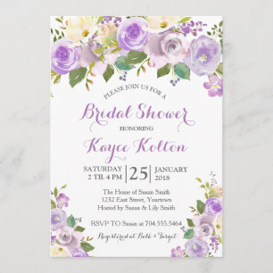 Lavender Purple bridal shower invitation