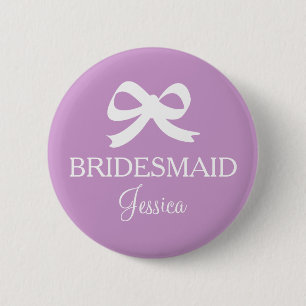 Lavender purple bridemaid button for wedding party