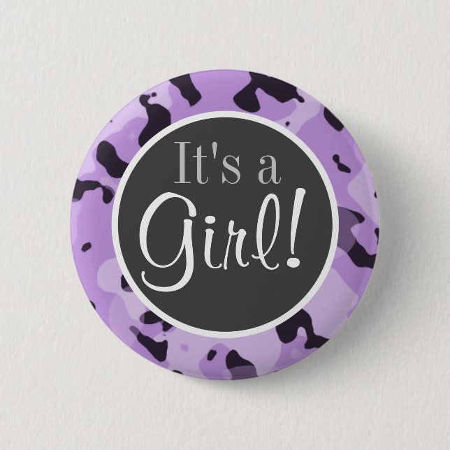 Lavender Purple Camo; Camouflage 6 Cm Round Badge (Front)
