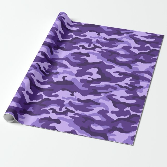 Lavender Purple  Camouflage Style  Wrapping Paper (Unrolled)