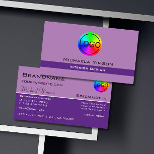 Lavender Purple Classic with Logo Professional Business Card