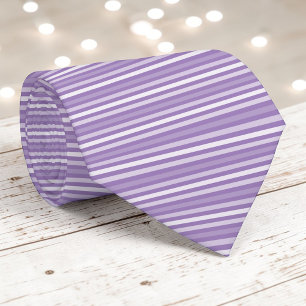 Lavender Purple Colour Stripes Necktie