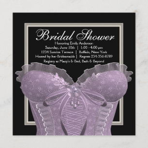 Lavender Purple Corset Bridal Shower Invitation
