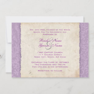 Lavender Purple Country Wedding Invitation