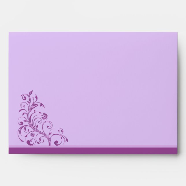 Lavender Purple Custom Envelope w/ Return Address (Front)
