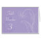 Lavender Purple Custom Wedding Table Number Cards