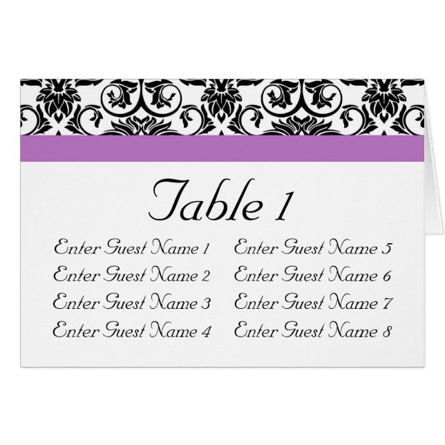 Lavender Purple Damask Black/White (Front Horizontal)