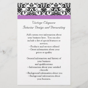 Lavender Purple Damask Black/White Flyer