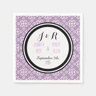 Lavender Purple Damask Wedding Napkins