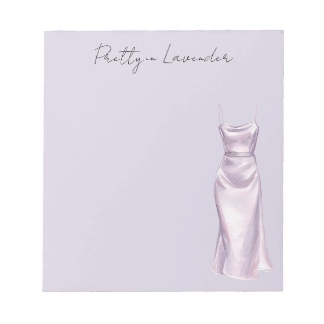 Lavender Purple Dress Notepad (Front)