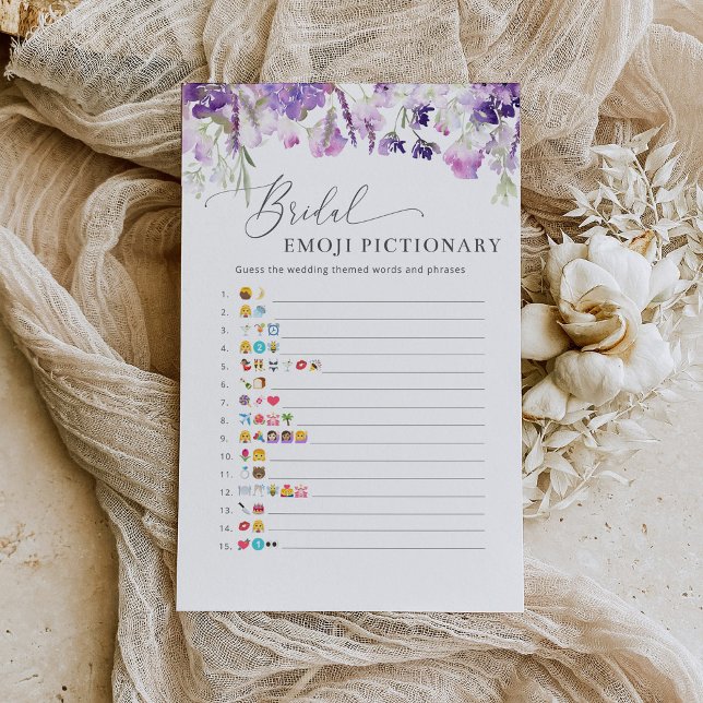 Lavender purple floral bridal emoji pictionary (Creator Uploaded)