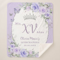 Lavender Purple Floral Butterflies Quinceañera