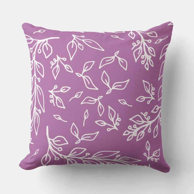 Lavender purple Floral Cushion (Front)