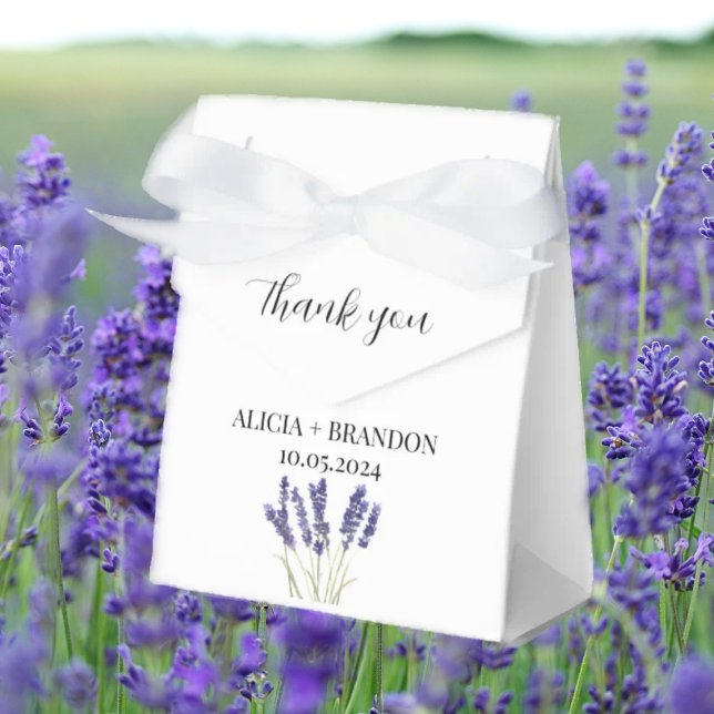 Lavender Purple Floral Elegant Modern Wedding Favour Box (Creator Uploaded)