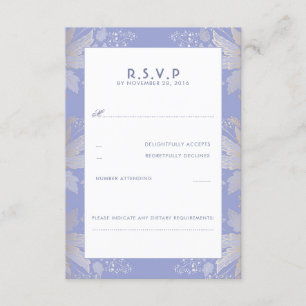 Lavender Purple Floral Elegant Wedding RSVP Cards