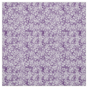 Lavender Purple Floral Gingham  Fabric