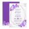 Lavender Purple Floral Modern Silver Frame Wedding