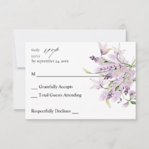 Lavender Purple Floral no Meal RSVP 2