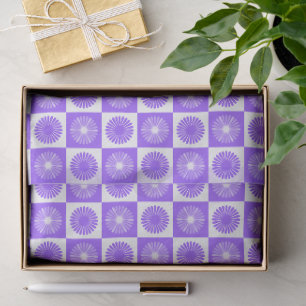 Lavender Purple Floral Pattern Tissue Paper