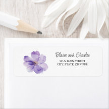 Lavender Purple Floral Return Address Labels