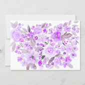 Lavender purple floral watercolor photo graduation invitation (Back)