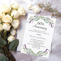 Lavender purple florals 60th wedding anniversary