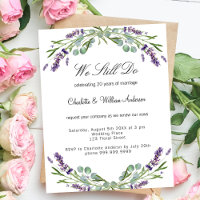 Lavender purple florals budget vow renewal wedding