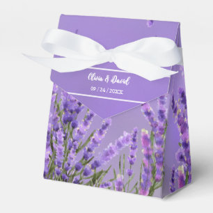 Lavender Purple Florals Wedding Favour Box