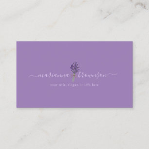 Lavender purple flower simple business card