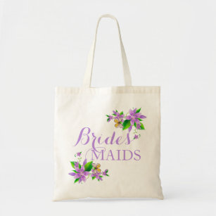 Lavender Purple Flowers Brides Maids Bag