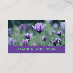 Lavender Purple Flowers Business Card