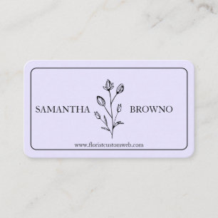 Lavender Purple Framed Flower Business Card