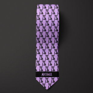 Lavender Purple French Bulldog Tie