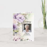 Lavender Purple Funeral PROGRAM | PHOTO
