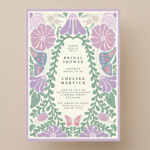 Lavender purple Garden Bridal Shower Invitation