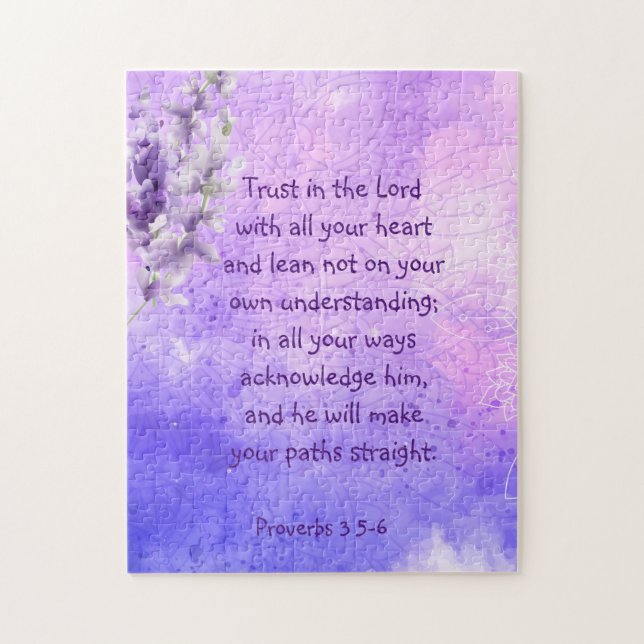 Lavender Purple Garden Flower   Bible Scripture  Jigsaw Puzzle (Vertical)