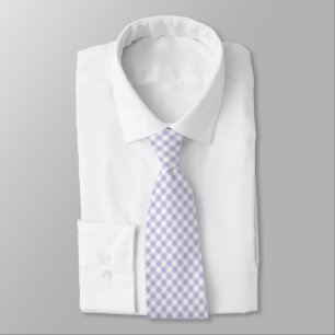 Lavender Purple Gingham Tie